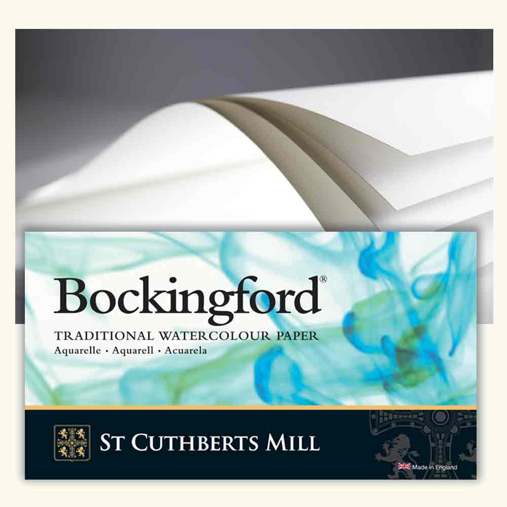St Cuthberts Mill Bockingford T4743000101AF 300 g/m² incollata su un lato colore: Bianco DIN A3 grana grossa Carta per acquerelli 12 fogli 29,7 x 42 cm 
